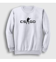 Presmono Unisex Beyaz Logo V2 Oyun Counter Strike Cs Go Sweatshirt 325359tt (Beyaz)