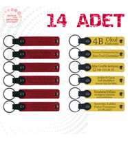 Kırmızı & Sarı, 14’lü Set, Kişiselleştirilebilir Deri Anahtarlık, Konferans Katılımcılarına Armağan