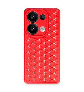 Xiaomi Redmi Note 13 Pro 4g Kılıf Petek Silikon Kapak - Kırmızı