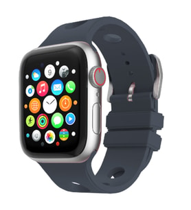 Apple Watch 7/8/9 41mm Kordon Scuba Diving Dalgıç Silikon Band 147 (Gece Mavisi)
