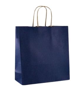 Burgu Saplı Lacivert Kağıt Çanta 32x33x20cm 50 ADET
