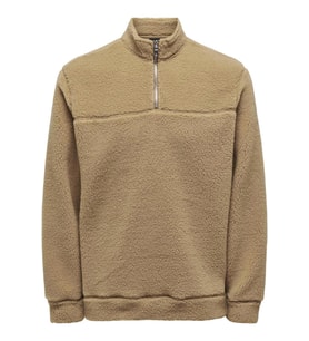ONLY & SONS ONSREMY REG 1/4 ZIP SWT (Kahverengi)