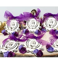 30 Adet Ahşap Lazer Kesim Gelin Damat Nikah Şekeri-