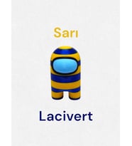 AmongUs Taraftar, Mıknatıslı Çizgili Sarı-Lacivert Among Us
