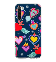 PrintiFy Xiaomi Redmi Note 8 ile Uyumlu 1mm Slim Fit Retro Colors 3 Baskılı Şeffaf  Kılıf