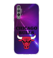 Huawei Nova 5t Uyumlu Kamera korumalı Kapak Chicago Bulls Tasarımlı  Şeffaf Kılıf