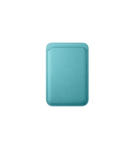 Apple iPhone 12 / 13 / 14 / 15 / 16 Serisi ile Uyumlu Deri Cüzdan Magsafe (Aqua Mavi)