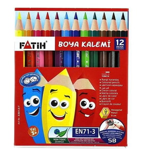 Fatih 12 Renk Yarım Boy Kuru Boya Kalemi 33012