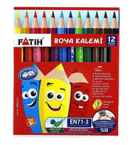 Fatih 12 Renk Yarım Boy Kuru Boya Kalemi 33012