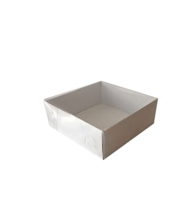 Asetat Kapaklı Karton Kutu 12X12X3 (50 Adet)  Beyaz