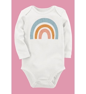 Organik Baskılı Pamuklu Unisex Bebek Body UZUNKOLE130