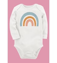 Organik Baskılı Pamuklu Unisex Bebek Body UZUNKOLE130