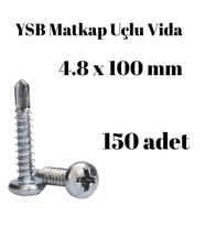 Matkap Uçlu Akıllı Vida YSB 4.8x100 150'li Kutu Yıldız Silindir Başlı