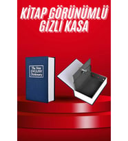 Kitap Görünümlü Gizli Kasa Büyük Boy Anahtarlı Kilitli Para Kasası