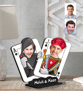Kişiye Özel 2 Katmanlı Erkek Arkadaş Ahşap Biblo-1