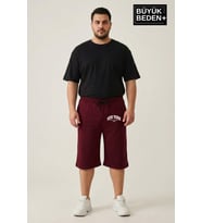 Büyük Beden Erkek Şort New York Baskılı Rahat Kalıp 3XL-6XL SPR26BSR591-05