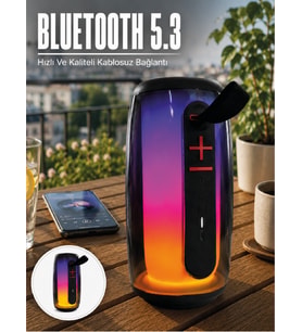Hoparlör Rgb Ambiyans Işıklı Usb Tf Kart Destekli