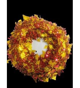 YILBAŞI METALİZE ÇELENK 38 CM KIRMIZI GOLD ÇAM AĞACI