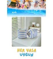 Mavi Çizgi Desen Her Yaşa Uygun Yürüyen Kolluk, Şişme Deniz Havuz Yüzme Kolluğu, Yüzme Ekipmanları