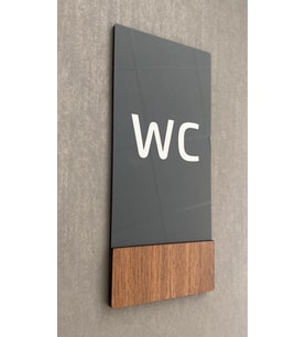 Wooden Serisi Dikey WC Yönlendirme Levhası