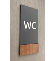 Wooden Serisi Dikey WC Yönlendirme Levhası
