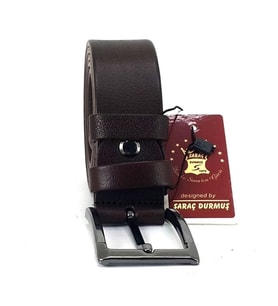 Saraç 1103 24K 3,5 Cm Erkek Kot Kemer Kahverengi