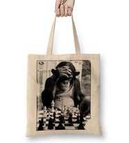 Monkey Chess Maymun Santranç Bez Çanta Uzun Saplı