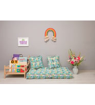 %100 Organik Yatak, Fransız Tarzı El Yapımı Bebek ve Çocuk Yatağı, Dekoratif Minder / Tropical 60x120x15 cm