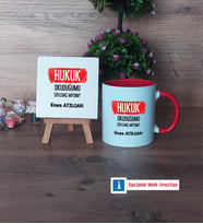 Hukuk Okuduğumu Söylemiş Miydim Dekoratif Taş, Kupa Bardak Kırmızı Hediye (Model 1)