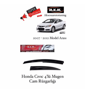 Honda Cıvıc 2007-2012 Model 4'Lü Mugen Cam Rüzgarlığı