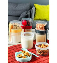 Renetto T-501 400 Ml Kaşıklı Müsli Kabı Renkli (Beyaz)