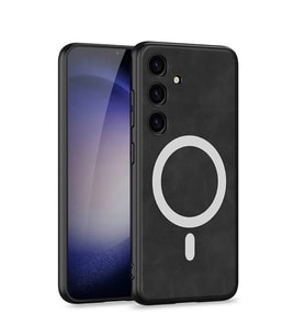 Galaxy S24 Kılıf M-safe Şarj Özellikli Deri Tasarımlı Zore Kıpta Nubuk Kapak