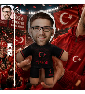 BK Gift Kişiye Özel Türkiye Taraftar Temalı 2026 Dünya Kupası Tasarımlı Bebek Yastık -4, Tek Yürek Milli Takım Ruhu