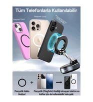 360 Dönebilen Ayarlanabilir Araç Içi Tutucu Kullanılabilen Vakumlu K007 Magsafe Telefon Tutucu