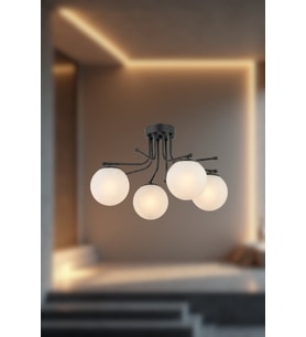 Novira Sarkıt Avize– 4 Farlı Renk Seçenekli Modern Tasarım Avize (Siyah)