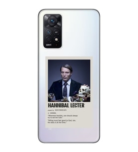 Redmi Note 11 Pro Uyumlu Hannibal Lecter Minimalist Poster Desenli Şeffaf Telefon Kılıfı