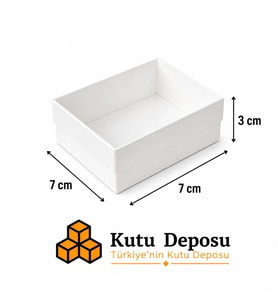 7x7x3 cm Asetat Kapaklı Takı Kutusu - Beyaz (DEMONTE) (50 ADET)
