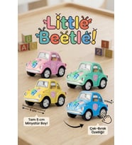 Little Beetle Çek Bırak Minyatür Vosvos Oyuncak Araba - 5 cm Pastel Renk Kaplumbağa Araba