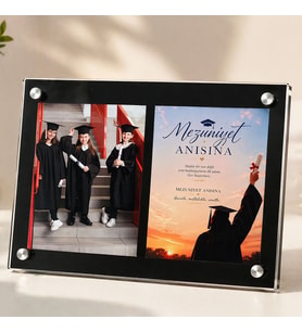 Stüdyo14 Kişiselleştirilebilir Çift Fotoğraflı Pleksiglass Çerçeve Mezuniyet Anısı Çerçeve