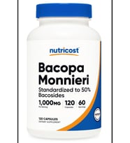 Nutricost Bacopa Monnieri 1000mg, 120 Capsul (60 Servings).Tr Tek Yetkili SATICISI OZELSPORCUGIDALARI'DIR.3835 (Renksiz)