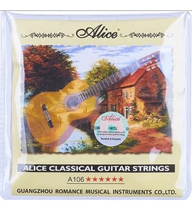 Alice AC106-N Klasik Gitar Teli (Normal Tansiyon)  Kristal Naylon Tizler Gümüş Kaplama Bakır Sargı Baslar Başlangıç ve Orta Seviye İçin İdeal
