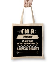 Locksmith Job Gift for every Locksmith Funny Slogan Hobby Work Worker Fun Bez Çanta Uzun Saplı