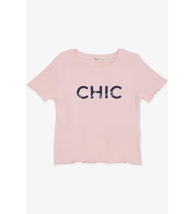 Breeze Kız Çocuk Tişört Crop Yazı Baskılı 8-14 Yaş, Pembe