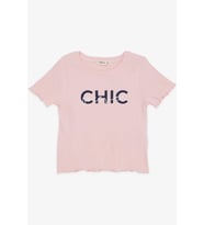 Breeze Kız Çocuk Tişört Crop Yazı Baskılı 8-14 Yaş, Pembe