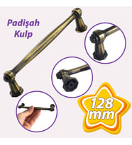 Padişah Kulp 128 mm Antik Sarı Mutfak Kulpu Çekmece Dolap Kapak Kulbu Metal Mobilya Dolabı Kulpları (Antik Sarı Altın)