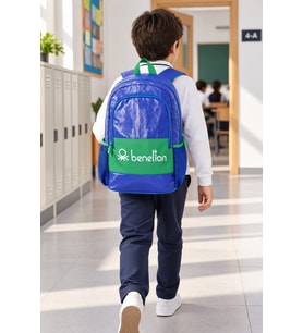 Benetton İlkokul Okul Çantası Çocuk Öğrenci Sırt Çantası Okul Kullanımı 50 x 30 x 10 cm