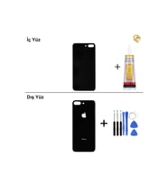iPhone 8 PLUS Uzay Grisi Arka Kapak Arka Cam Batarya Kapağı Lazer Kesim Kapak Pil Kapağı + B-7000 Yapıştırıcı + Tamir Seti