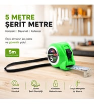 Şerit Metre - 5 Metre Uzunluk - Manyetik Uç