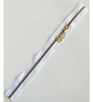 Angel Çanta Aksesuar Başlıklı Fermuar 40 Cm Light Gold Metal Beyaz