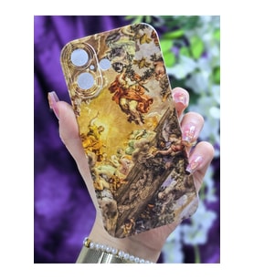iPhone 16 Uyumlu Sanatsal Desenli Silikon Şeffaf Telefon Kılıfı